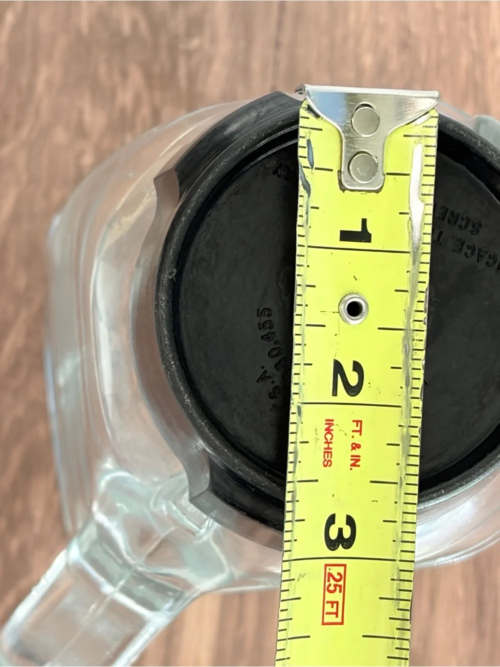 Glass Blender Pitcher with White Lid and Black Base